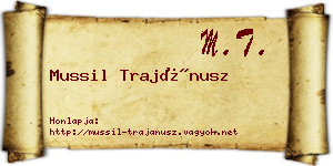 Mussil Trajánusz névjegykártya